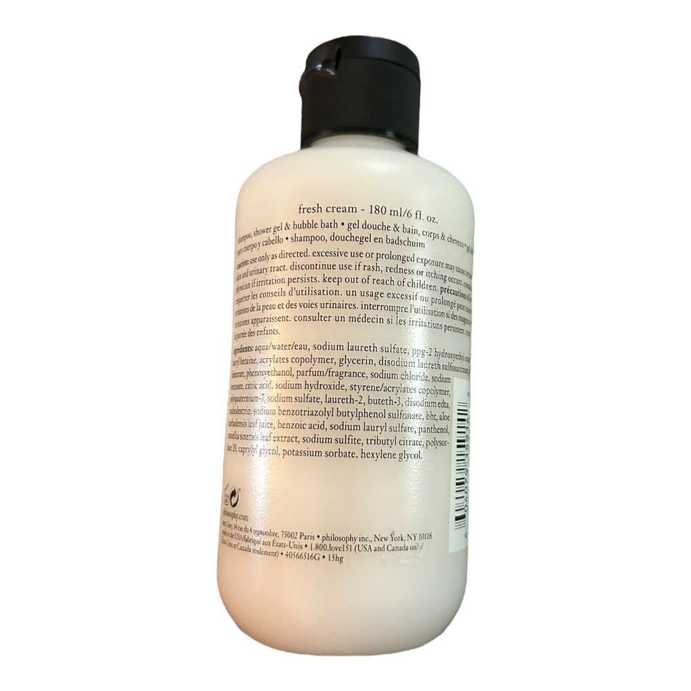 Philosophy Fresh Cream Shampoo, Bath & Shower Gel 6 fl oz - Picture 2 of 2